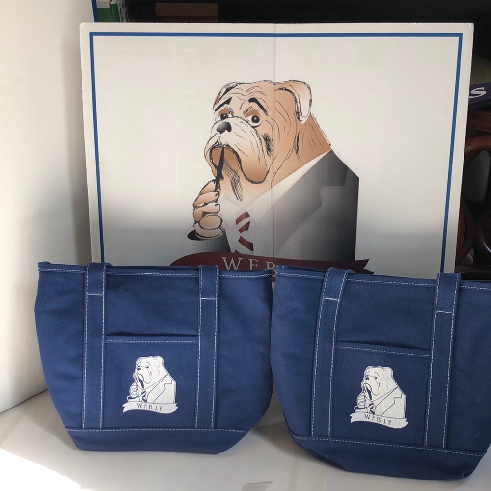 Two (2) WFBJP William F. Buckley, Jr. Program @ Yale Blue Tote Bags + Bonus Pin